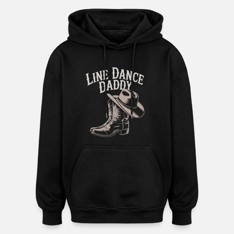 Danse en ligne Papa Mon papa danse Danse en ligne - Sweat à capuche oversize unisexe - noir