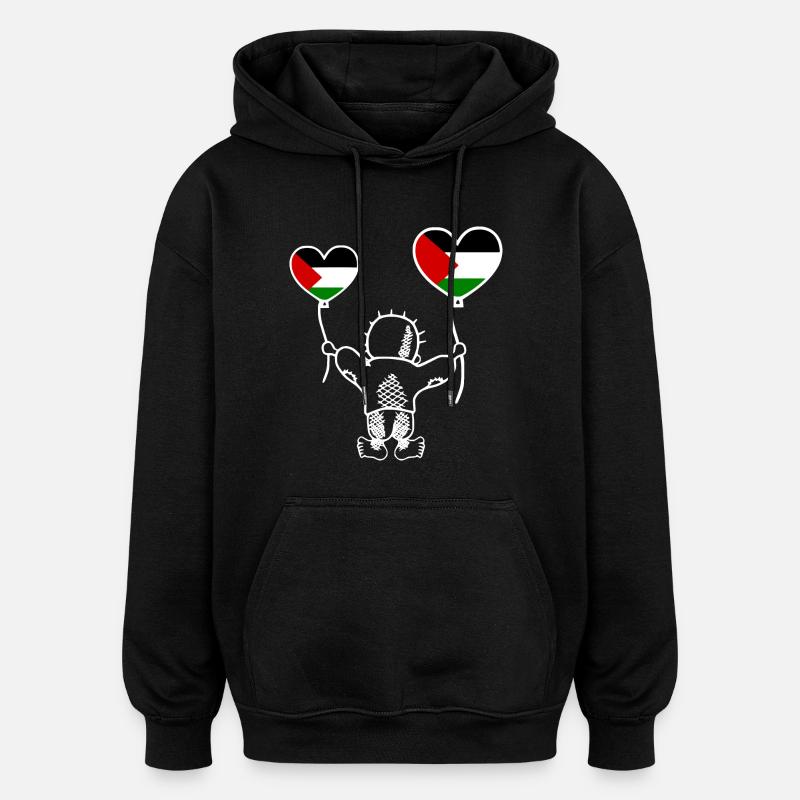 Handala free palestine - Oversized Unisex Hoodie - black
