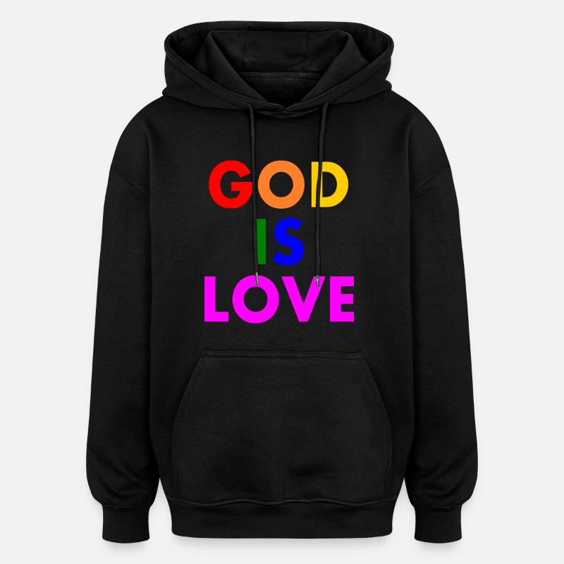 God is love - Sweat à capuche oversize unisexe - noir