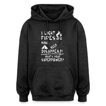 Make beer disappear! What's your superpower? - Sweat à capuche oversize unisexe - charbon - Devant - Noah (186cm)