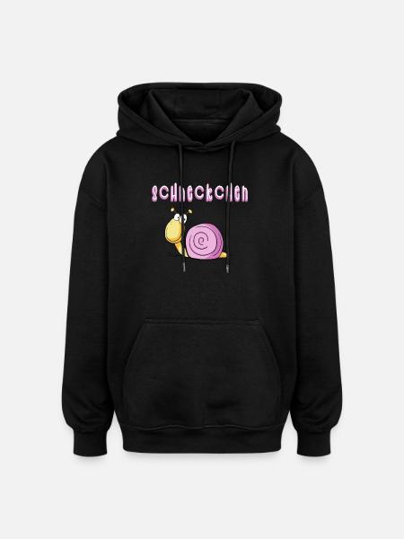 Funny piebald snail I cartoon - Oversized Unisex Hoodie - black