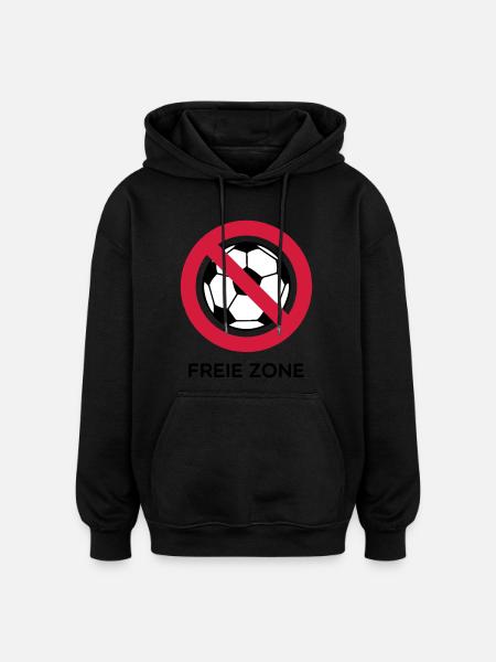Anti Fussball - Oversized Unisex Hoodie - Schwarz