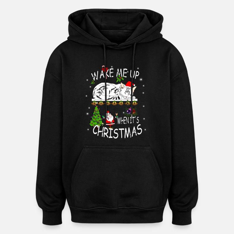 Bonnes vacances avec chat - Sweat à capuche oversize unisexe - noir