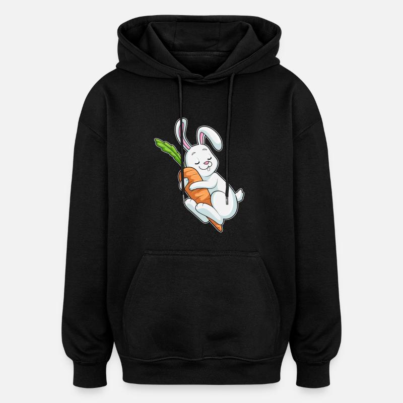Lapin Carotte - Sweat à capuche oversize unisexe - noir