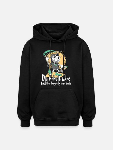 Sensenmann mit Werkzeug - Oversized Unisex Hoodie - Schwarz