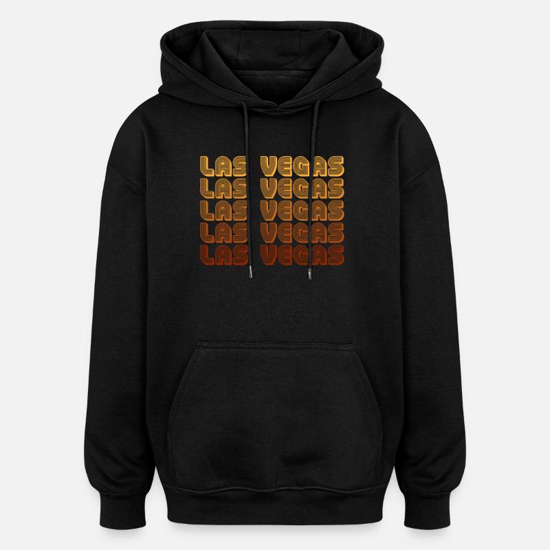 LasVegas Gradient Grid - Oversized Unisex Hoodie - Schwarz