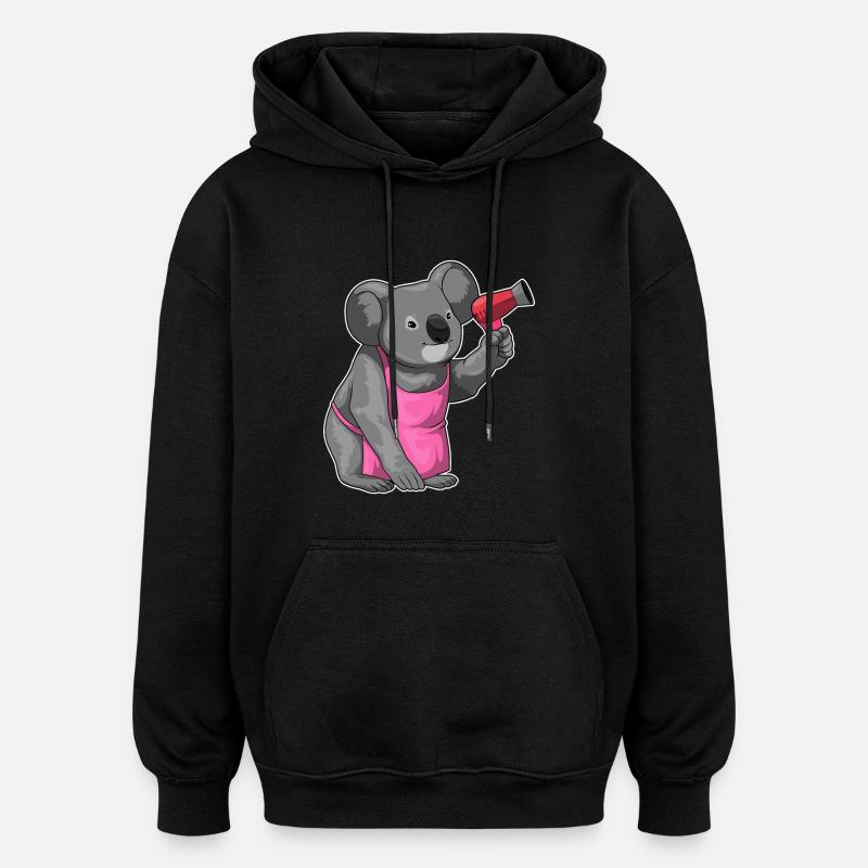 Koala Hairdresser Sèche-cheveux - Sweat à capuche oversize unisexe - noir