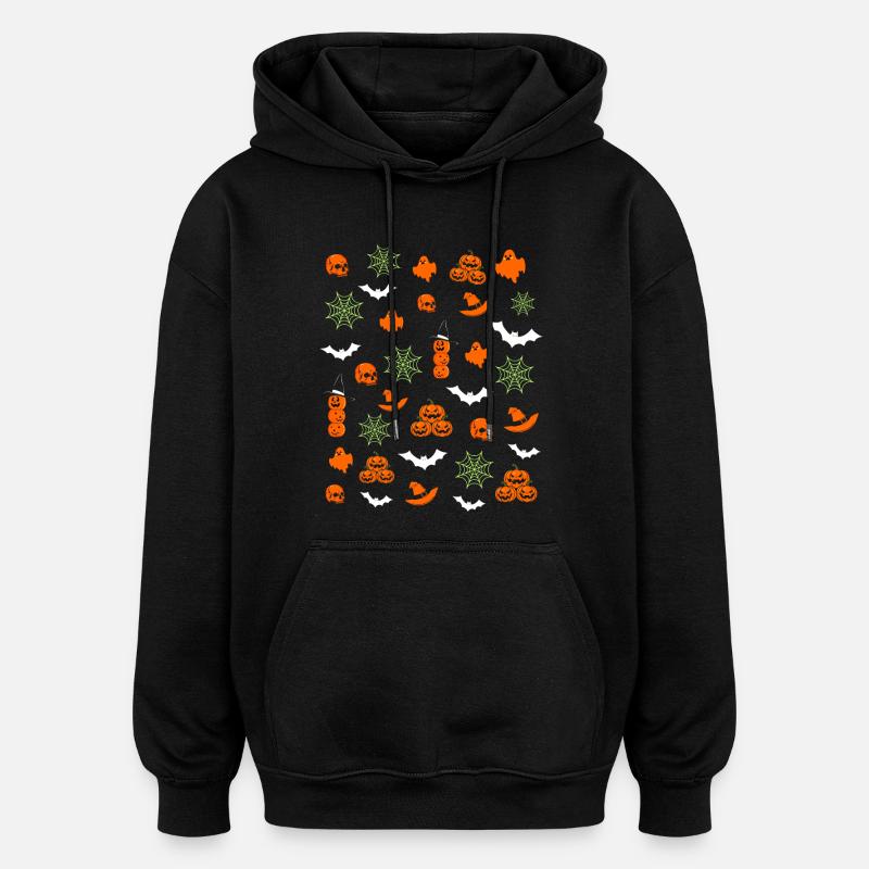 Halloween Patterns - Oversized Unisex Hoodie - black