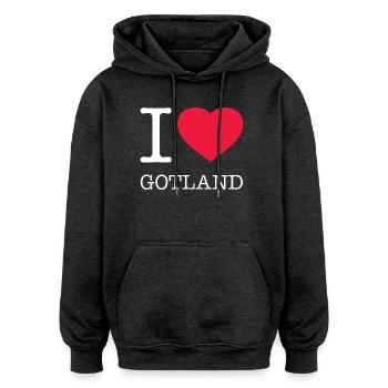 I LOVE GOTLAND - Oversized Unisex Hoodie - Anthrazit - Vorne - Noah (186cm)