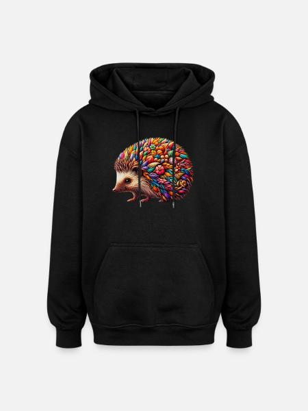 Hedgehog - Oversized Unisex Hoodie - black