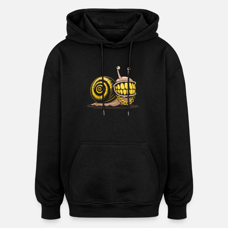 escargot bling bling hiphop - Sweat à capuche oversize unisexe - noir