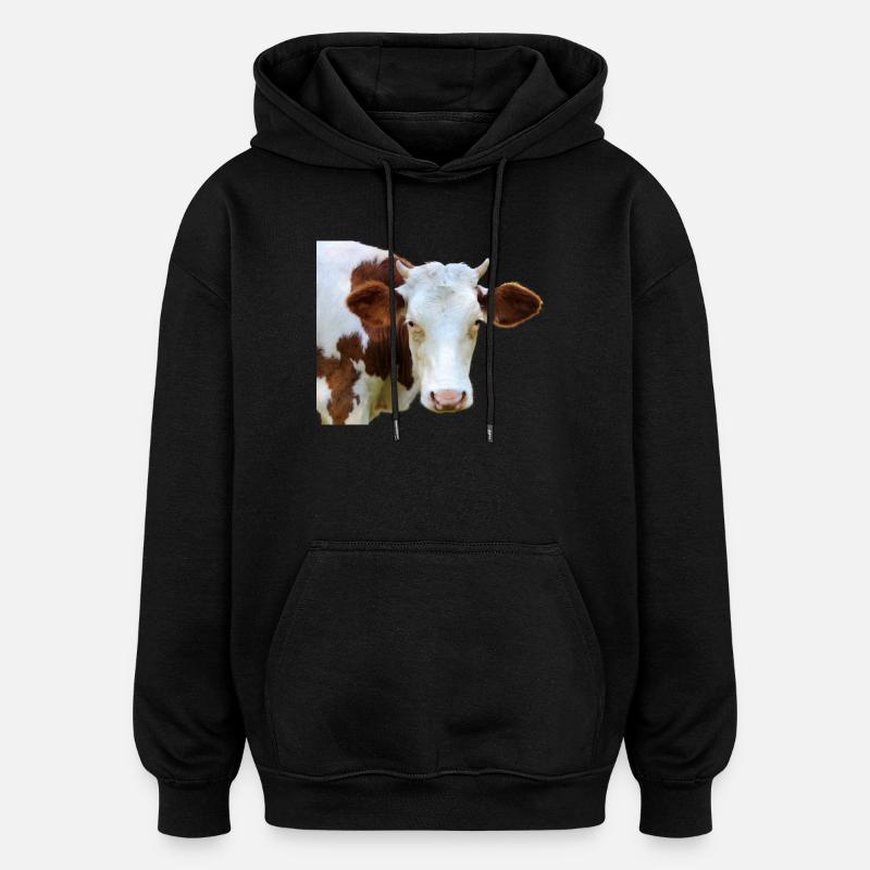 Tête de vache - Sweat à capuche oversize unisexe - noir