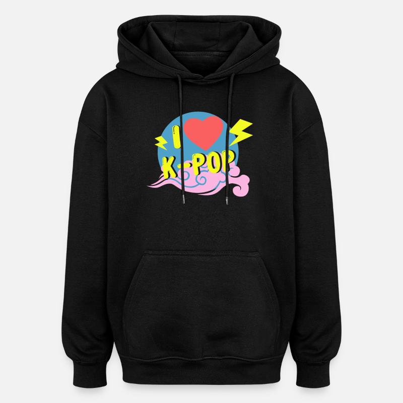 Ich liebe Kpop - Oversized Unisex Hoodie - Schwarz