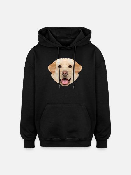 Labrador Polygon Hund - Oversized Unisex Hoodie - Schwarz