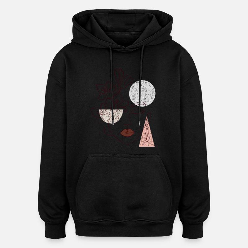 Amour et joie - Sweat à capuche oversize unisexe - noir