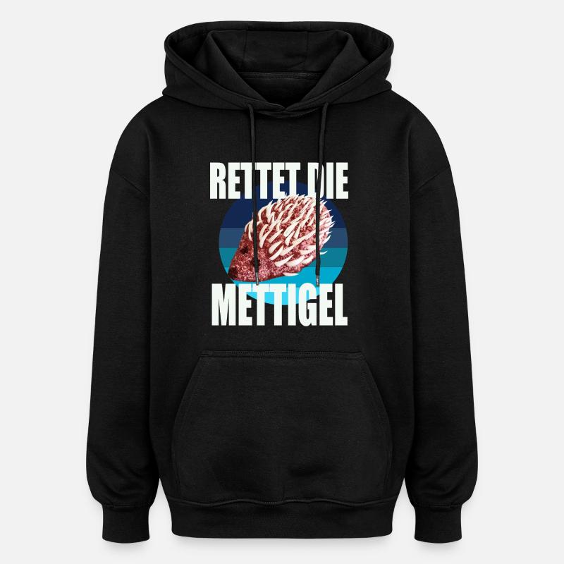 Sauvez le Mettigel - Sweat à capuche oversize unisexe - noir