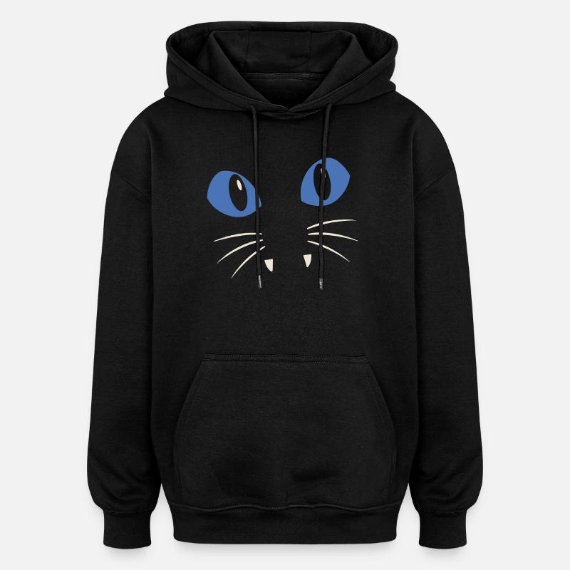 Blauäugige Katze - Oversized Unisex Hoodie - Schwarz
