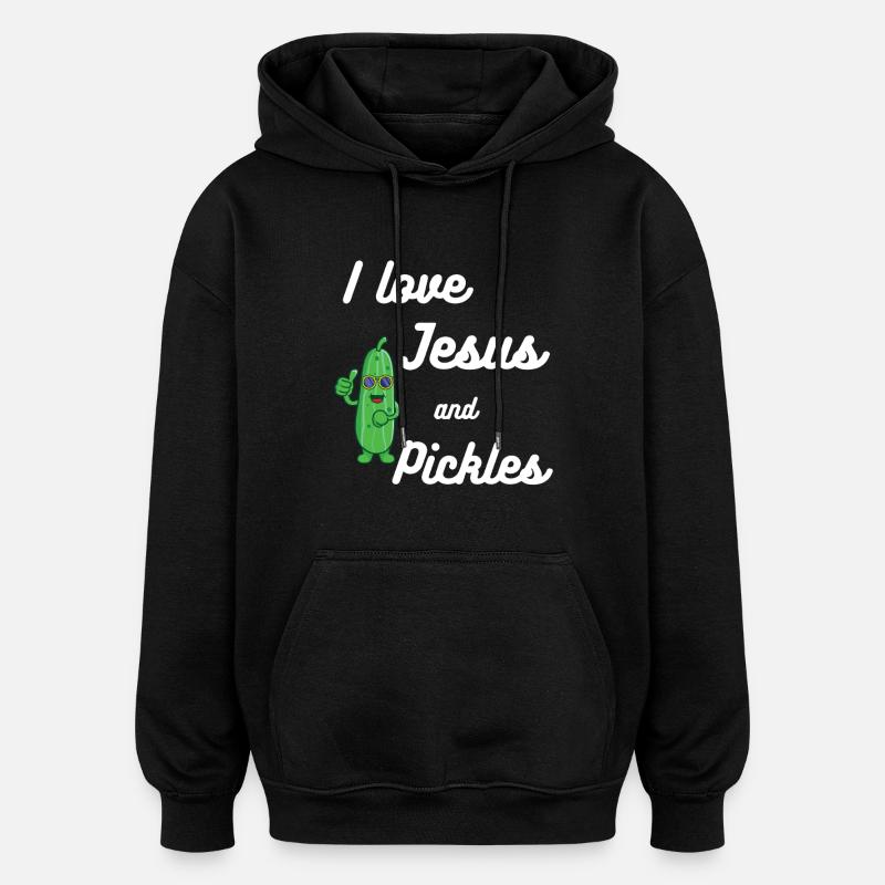 Pickles et Jésus Religieux - Sweat à capuche oversize unisexe - noir