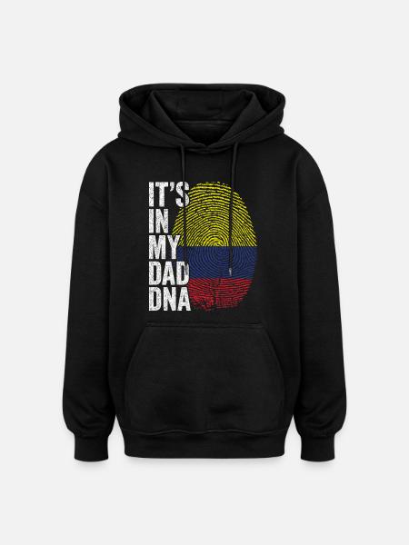 Drapeau Colombie Empreinte Papa Colombien - Sweat à capuche oversize unisexe - noir