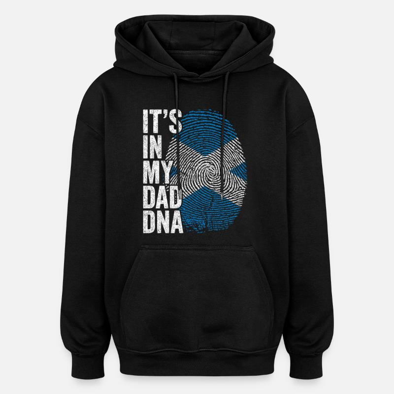 Drapeau Écosse Empreinte Papa Écossais - Sweat à capuche oversize unisexe - noir