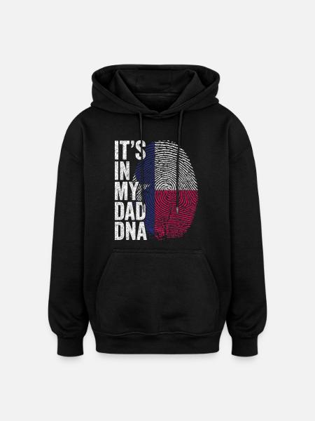 Texas Flag Texan Dad Footprint - Oversized Unisex Hoodie - black