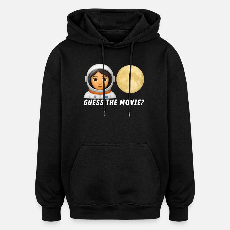 Weltraum-Explorer mit Mondbild - Oversized Unisex Hoodie - Schwarz