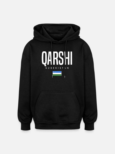 Qarshi Ouzbékistan - Sweat à capuche oversize unisexe - noir
