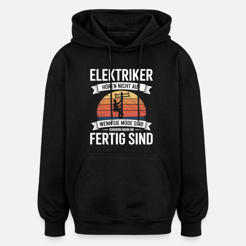 électricien - Sweat à capuche oversize unisexe - noir