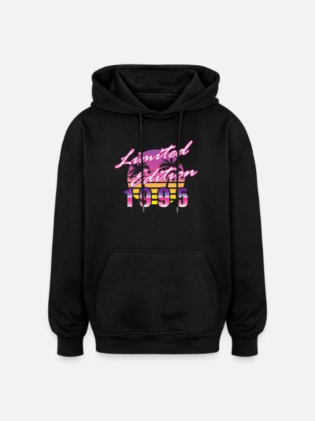 30th Birthday Limited Edition 1995 vintage - Oversized Unisex Hoodie - black