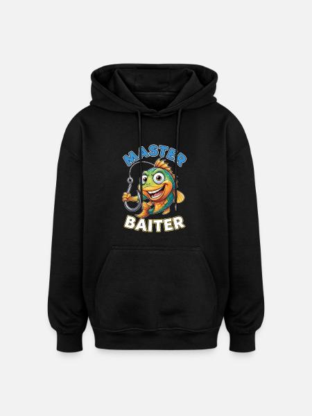Master Baiter – Funny Angler Saying - Oversized Unisex Hoodie - black