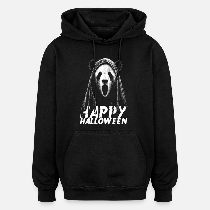 joyeux Halloween panda animaux - Sweat à capuche oversize unisexe - noir