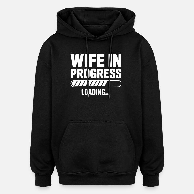 Ehefrau lädt... - Oversized Unisex Hoodie - Schwarz