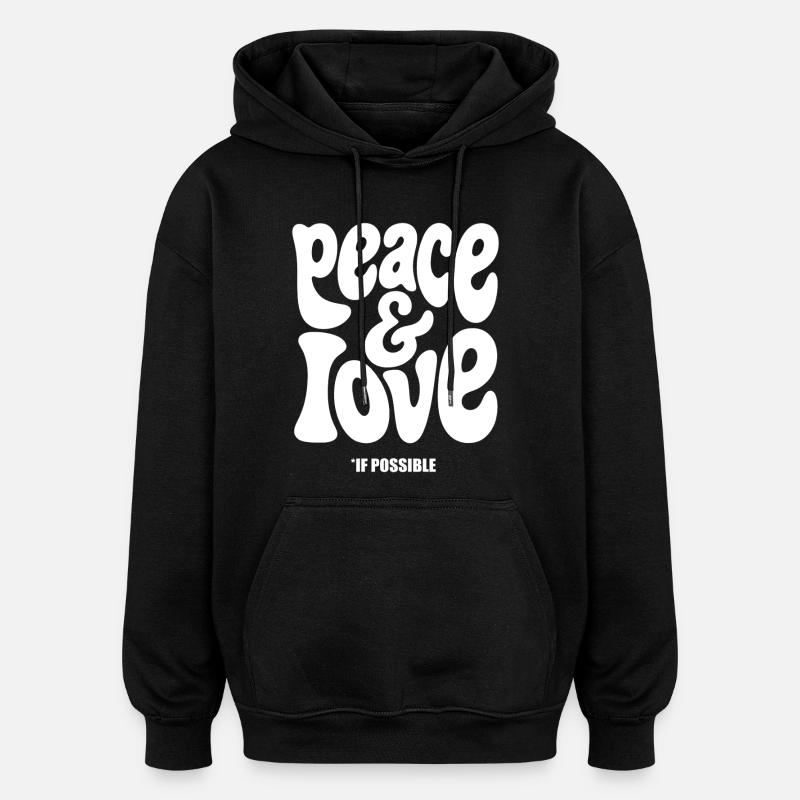 FRIEDENSLIEBE #2 – lass uns reden. - Oversized Unisex Hoodie - Schwarz