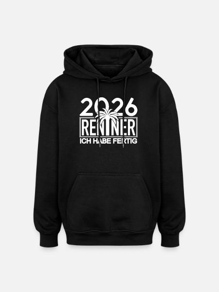 2026 Renner Palmendesign - Oversized Unisex Hoodie - Schwarz