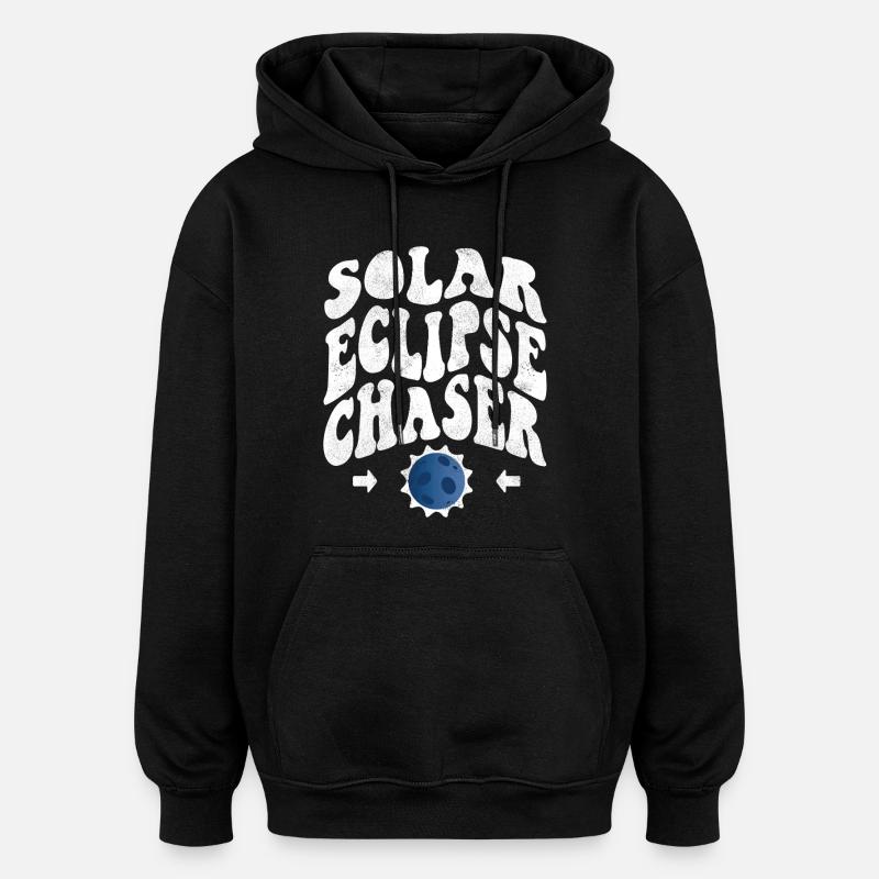 Solar eclipse chaser white - Oversized Unisex Hoodie - black