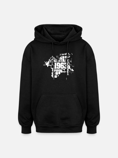 1963 - Oversized Unisex Hoodie - black