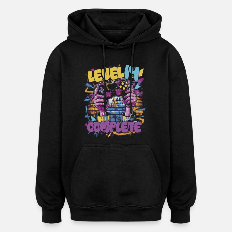 Graffiti de jeu complet niveau 14 - Sweat à capuche oversize unisexe - noir