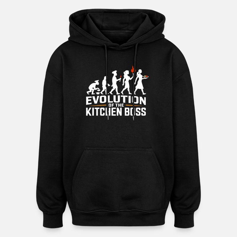 Évolution du chef - Sweat à capuche oversize unisexe - noir
