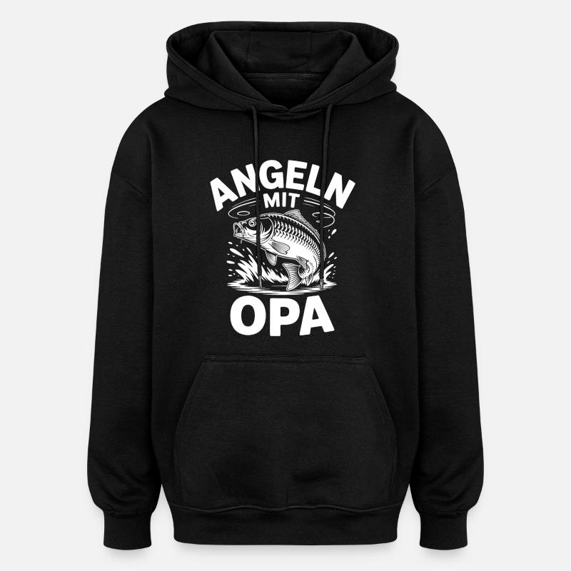 Angeln mit Opa - Oversized Unisex Hoodie - Schwarz
