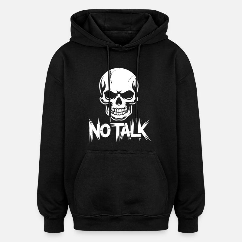 Pas de parole, Crâne - Sweat à capuche oversize unisexe - noir