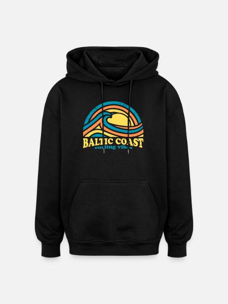 Baltic Coast Surf Design – Sunset - Oversized Unisex Hoodie - black