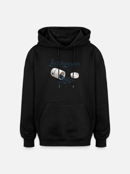 Antidepressive Anker Glitter Logo - Oversized Unisex Hoodie - Schwarz