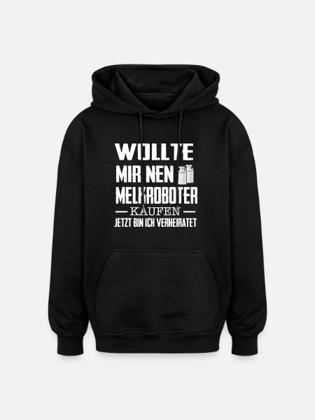 Melkroboter - Oversized Unisex Hoodie - Schwarz