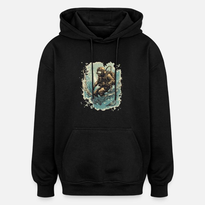 Plongeur - Sweat à capuche oversize unisexe - noir