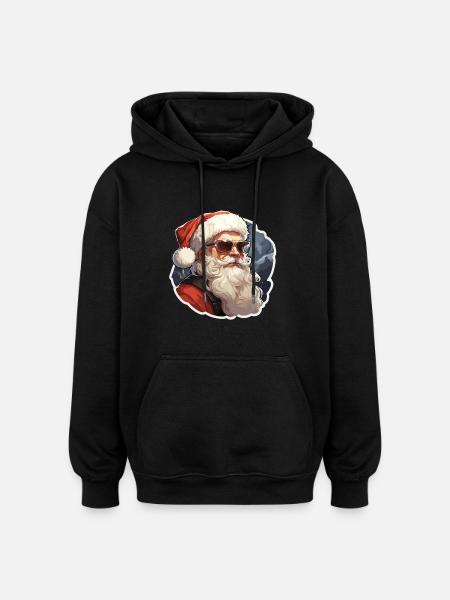 Santa Claus - illustration - Oversized Unisex Hoodie - black