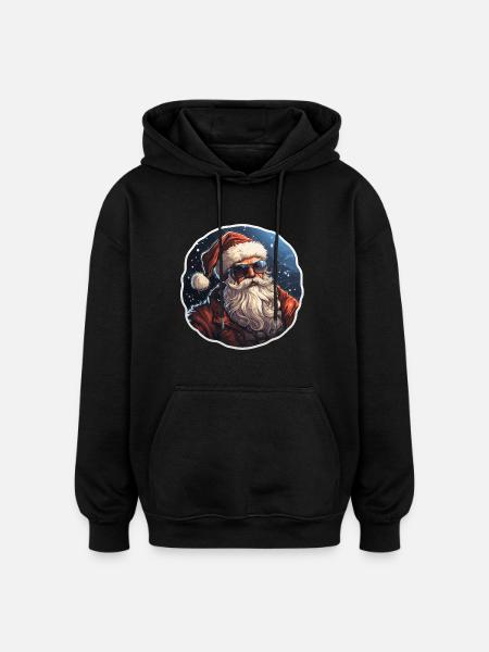 Santa Claus - illustration - Oversized Unisex Hoodie - black