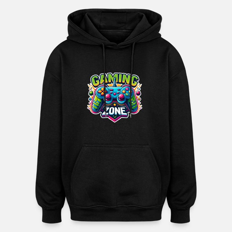Gaming Zone - Controller Illustration - Oversized Unisex Hoodie - black