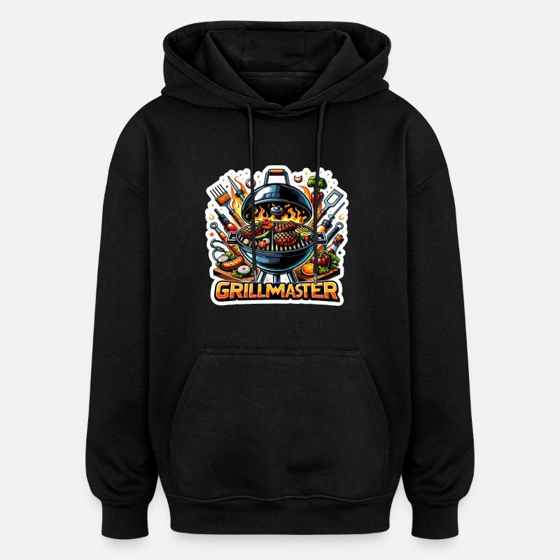 GrillMaster - Illustration de gril - Sweat à capuche oversize unisexe - noir