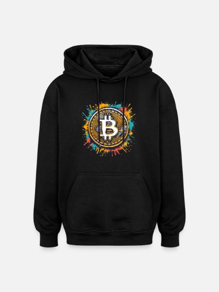 Bitcoin - Crypto Currency - Crypto - Oversized Unisex Hoodie - black