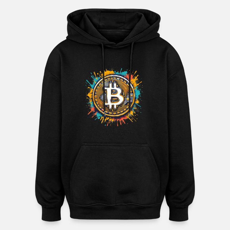 Bitcoin - Crypto Currency - Crypto - Oversized Unisex Hoodie - black